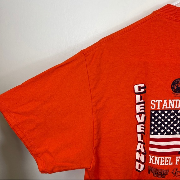 Cleveland Browns Backers Tshirt Stand For The Flag Patriotic Sz M Dawg Pound - Picture 9 of 9